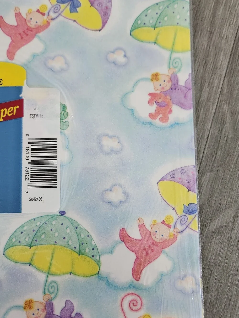 Vintage American Greetings Baby Shower Gift Wrap NEW